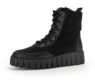 Gabor Damen Schnürstiefeletten, Frauen Stiefeletten,Moderate Mehrweite (G),reißverschluss,Stiefel,Bootee,schwarz (Micro),43 EU / 9 UK