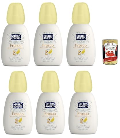 Neutro Roberts Desodorante Vapo Fresco, bergamota y jengibre, sin sales de aluminio con aceite de glicerina puro, 6 x 75 ml, sin gas 48H + Polpa italiana Gourmet 400 g