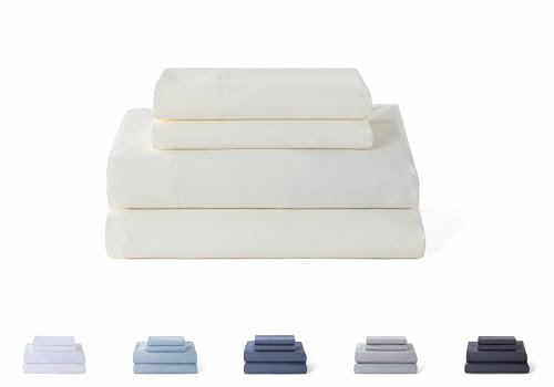 Todocama Bettwäsche-Set, 4-teilig, 5003, Spannbettlaken, Bettlaken, 2 Kissenbezüge, 50 x 80 cm, für Bett 200 x 190/200 cm, Beige