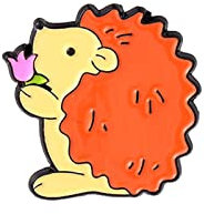 Mignon Animal émail broche broches dessin animé hérisson pour filles enfants cadeau épinglettes accessoire pour à dos Badges chapeaux Broches Broche De Pour Épingles Dans Bijoux (F, One Size)