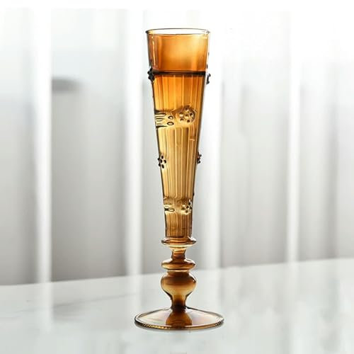 Vase en Verre de Couleur Ambre, décor de Table Transparent, Arrangement de Fleurs hydroponiques rétro