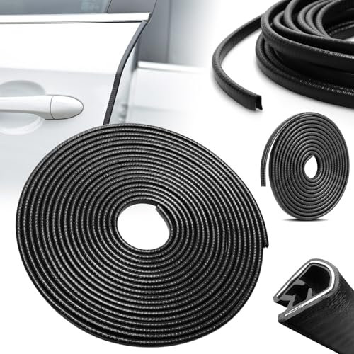 10M Car Door Edge Protector, U Shape Car Door Protectors Edge Guards, Rubber Edging Trim, Anti-Scratch, Anti-Collision, Noise Isolation, Car Door Seal for Most Cars (Black)