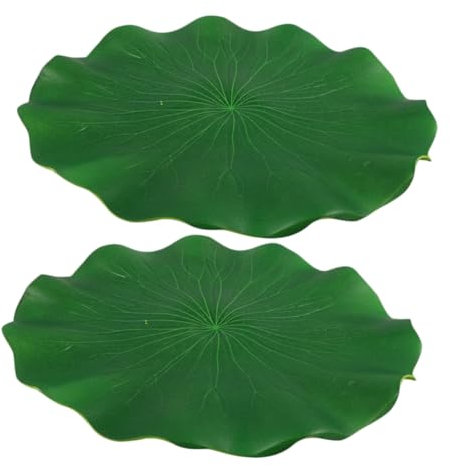 KONTONTY 2 Stück Künstliche Gartenlotusblätter aus Eva mit Realistischem Design Schwimmende Teichdekoration für Pool und Gartendeko Naturgetreue Simulation mit Feiner Verarbeitung