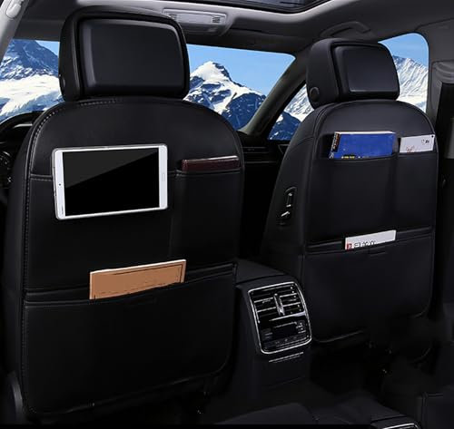 Wtwtg 2 Stück Auto Rückenlehnenschutz für VW UP! 2016 2017 2018 2019 2020-pr, Pad Schmutzabweisend Auto Rückenlehne Schutz Mit Aufbewahrungstasche,- Black