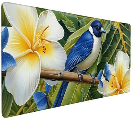 Tapis de Souris Gamer, Tapis de Souris XXL 1000x500mm Tapis Souris D'épaisseur de Protecteurs pour Gamer, Ordinateur, Mac, PC, Tapis de Souris Ergonomique, Grand Tapis de Souris (Bleu, Oiseau) 2-2