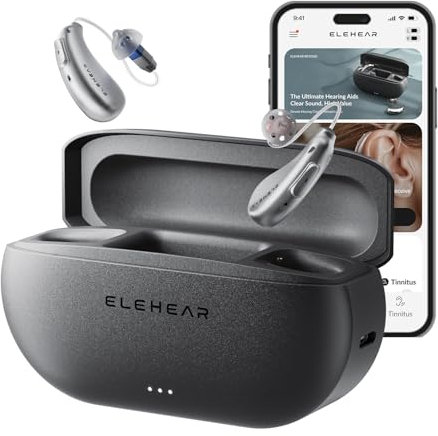 ELEHEAR-Beyond OTC Hearing Aids, AI Powered Speech Enhancement, Superior Sound Quality, Connectivity with iOS or Android Devices via Bluetooth 5.3, for Seniors and Adults