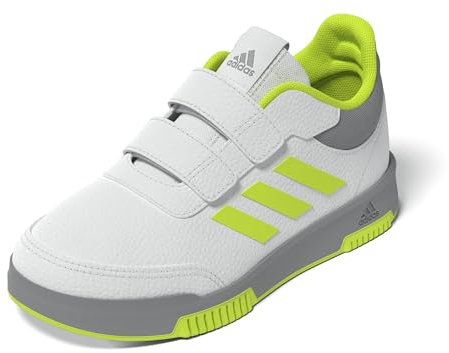 adidas Tensaur Hook And Loop Shoes, Sneaker Unisex - Bambini e Ragazzi, Ftwr White Lucid Lemon Grey Three, 35.5 EU