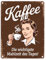 Kaffee - wichtigste Mahlzeit des Tages Metallschild in 15x20 cm Vintage-Stil Metallschild in 15x20 cm in Brauner Optik für die Küche Kaffee-Ecke Küche Dekoration