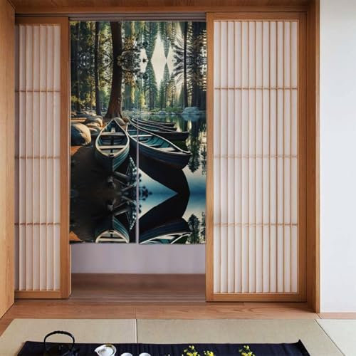 CHARMERM Mountain Lake Boat Home The Sunshade Curtain Room Window Treatment Curtains Blackout Drapes Curtain34x56in