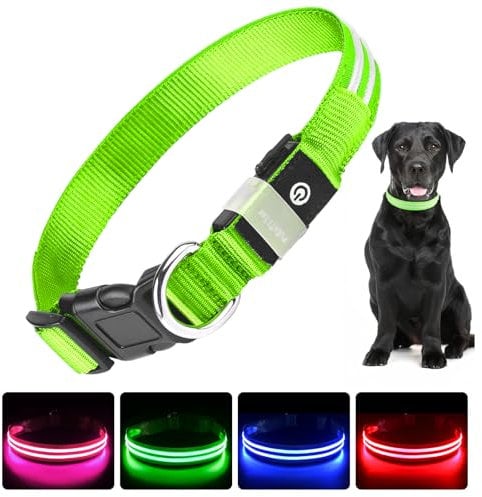 PcEoTllar Leuchthalsband Hund USB Aufladbar - LED Halsband für Hunde Hundehalsband Wasserdicht Leuchtend Einstellbare Größe, 3 Modi, Leuchthalsband für Nachtsicherheit Kleine und mittlere Große Hunde