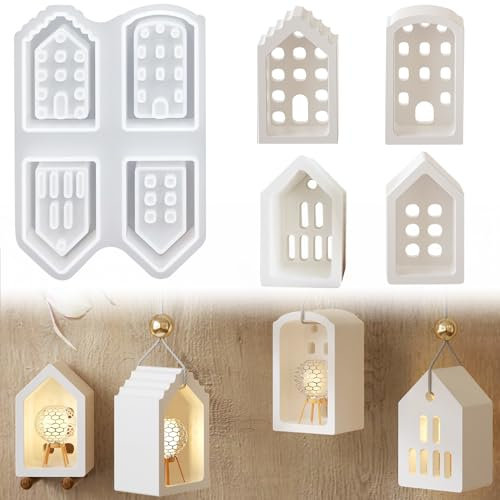 Silikonformen Gießformen Häuser, Mini Silikonform Häuser, Silikonform Mini Häuser, Silikonform Weihnachten Silikonform Haus, Mini Häuser Giessformen, Gießform Häuser, für DIY Weihnachts Deko