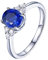 Tolldek Echte Goldschmuck Diamantring 18K 750 Weiß Gold, 0.5ct Labor Erstellt Saphir Trauringe mit Diamant Klassiker Au750 Gold, Echtes Gold Kollektion, Gr.62 (19.7)