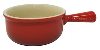 Le Creuset Stoneware 16-Ounce French Onion Soup Bowl, 16 oz, Embossed Cerise (Embossed Cerise)