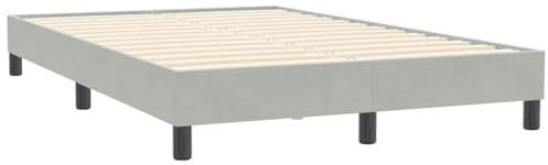 vidaXL Boxspringbett ohne Matratze Hellgrau 120x210 cm Samt, Bett, Bettgestell, Doppelbett, Schlafzimmermöbel, Bettrahmen, Samtbett, Polsterbett