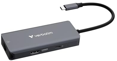 Verbatim USB-C Essentials Multiport Hub 6 Port HDMI RJ45 PD 100W 3X USB-A | 6-in-1 USB-C Hub mit HDMI, Gigabit Ethernet (RJ45), USB-C Power Delivery bis 100W und 3 USB-A 3.2 Gen 1 Anschlüssen