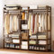 Penderie Vêtement en Bambou Armoire Rangement, Portant À Vêtement Vestiaire Bois Solide, Tringle Meuble, Porte-Manteau pour Salon Chambre Portique,130/170x30x150cm