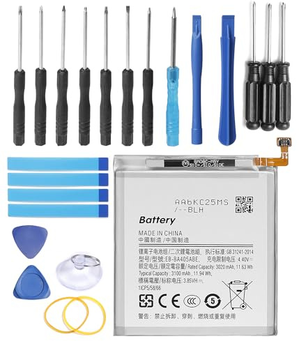 Akku EB-BA405ABE für Samsung Handy Galaxy A40 2019 SM-A405F A405FN | 3100mAh, 3,85V, Kompatibel mit A405FM A405S Mobile Smartphone, Mit Reparaturwerkzeugsatz