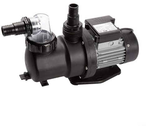 Pompe de piscine 1HP avec minuterie, débit de 9,5 m³/h pour piscines entrée/hors sol, moteur ABS ultra silencieux, protection thermique intégrée, système de circulation automatique