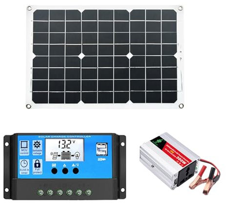 Generador solar de 300 W | Estación de energía portátil con paneles solares incluidos | Inversor de corriente con salidas de CA de 220 V | Paquete de baterías de litio móviles solares para caravanas y
