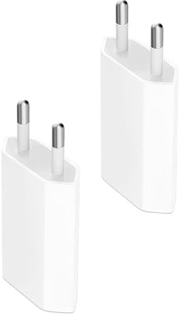 Azlanway - Cargador USB de 5 V/1 A, 2 adaptadores de corriente universal para teléfono, tableta, auriculares, MP3, cámara, Power Bank, no cable