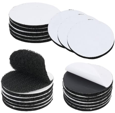 20PCS Heavy Duty Hook and Loop Self Adhesive Dots Tapes 38mm Round Sticky Back Fastener Pads,Reusable Tape Circles for Home Office School DIY Craft Rug Anti Slip Mounting,No Sewing Required