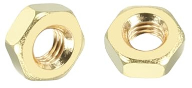 Kozelo 100pcs Hex Nuts - [M3-0.5] Brass Hardware Nuts, Yellow