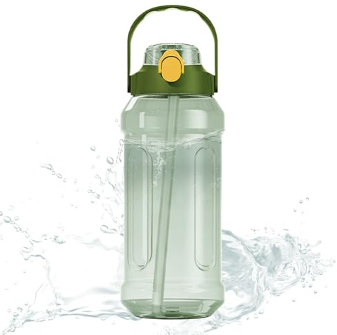 Salyeeluly Gourde de course, gobelet transparent, bouteille portable avec double bec et graduation pour voyage, gym, randonnée, école, camping, sport