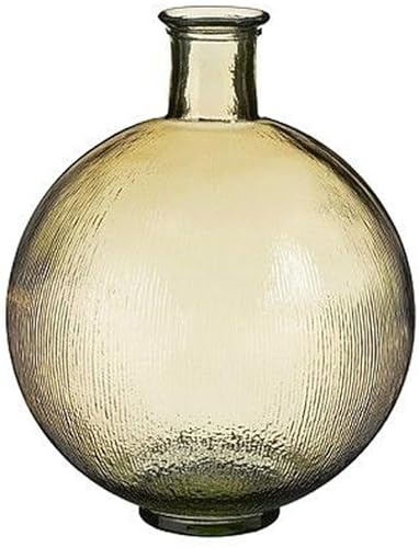 MICA Decorations Firenza Glasflasche - H42 x Ø34 cm - Recyceltes Glas - Hellbraun