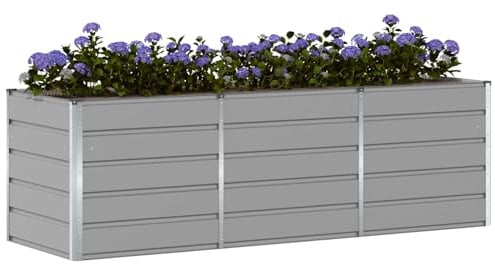 vidaXL Pflanzkübel Hellgrau 240 x 80 x 75 cm Stahl