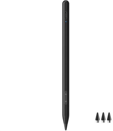 MEKO Universal Touchscreen Stift für Tablet und Handy mit Schnellladen | Kompatibel mit iPad, iPhone, Android, Samsung und Xiaomi; zum Schreiben und Zeichnen auf kapazitiven Touchscreens, Schwarz