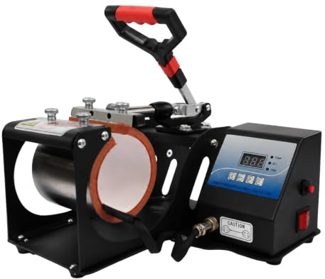 Sublimation Mug Press Machine with Digital Timer & Temp Control - Suitable for Latte Mugs, Durham Mugs, Beer Steins, Cups & Money Boxes