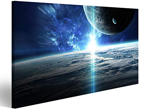 islandburner Bild auf Leinwand Universum Planeten Sterne Und Galaxien Im Weltraum Kinder/Jugendzimmer Bilder Wandbilder Poster