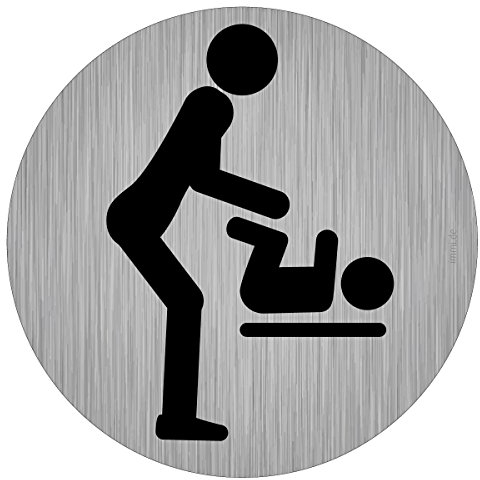 immi WC-Beschilderung, Kinder wickeln Aufkleber, Frau und Baby/Kind, 95mmØ