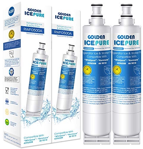 GOLDEN ICEPURE Filtro acqua per frigorifero Compatibile Con Whirlpool 4396508, Maytag, KitchenAid, SBS002, S20BRS, 481281729632, 461950271171, 481281728986, 2 pezzi (fattura disponibile).