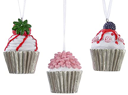 zeitzone Christbaumschmuck Cupcake Törtchen 3 Stück Christbaumanhänger Set