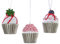 zeitzone Christbaumschmuck Cupcake Törtchen 3 Stück Christbaumanhänger Set