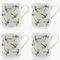 Set 4 Fine Bone China Mugs - Dragonflies Design