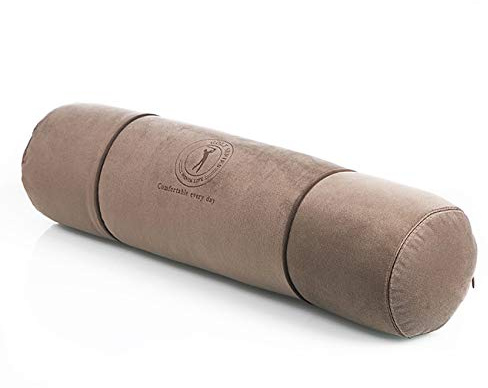 Alibo Therapeutic Cervical Long Bolster Cylindrical Back Sleeper Bed Pillow Neck Pain Relief Massage Pillow Round Roll Leg Supports With Washable Pillowcase,21×5 Brown