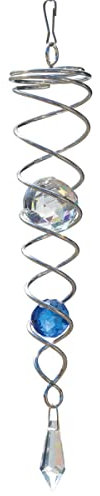CIM Windspirale - Medium Crystal Twister Blau - Abmessung: 5x24cm - inkl. Wirbel, Haken und Nylonschnur - attraktive Dekoration