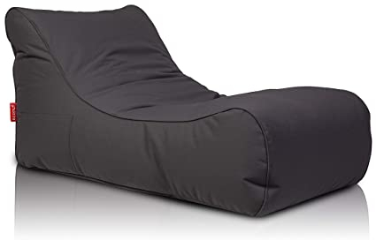 Ecopuf Wetterfester Outdoor Sitzsack Master Chaise Longue - Sitzsack mit Staufach und Griff - Wasserfester Stoffsack - Entspannungssessel - Wohnungseinrichtung - 115x65x60cm, Grau M11