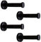 NELXULAS Lot de 4 crochets muraux classiques en acier inoxydable noir très résistant, crochets pour serviette de bain, porte-manteau, sac à main