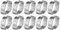 10 PCS Double Ear Hose Clamps, 11-13mm Zinc Plated Stainless Steel O Clips Crimp Rings Two Ear Hose Clips Fuel Air Water Hose Tube Pipe Clamps Hose Fasteners Clips(13-15Mm)
