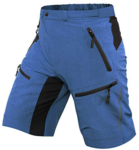 Ally MTB Hose Herren Radhose, Mountainbike Hose Fahrradhose Kurz, Outdoor Sport Herren Radlerhose MTB Bike Shorts (Nebelblau, S)