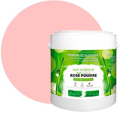 BOX DECO COULEURS Peinture murale naturelle écologique aspect mat intérieur Natura - 2,5L, Rose Poudré