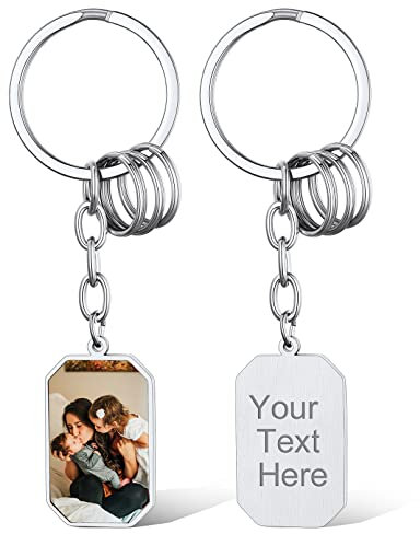 Porte Clef Acier Inoxydable Photo Personnalisable Porte-clés Prénom Personnalisé Voiture Moto Femme Homme
