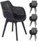 Raburg Gartenstuhl 4er Set Jasper in DUNKEL-GRAU, Design-Schalenstühle mit Armlehne, ergonomisch & perforiert, sehr stabil, bis 150 kg