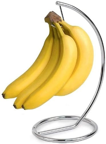 Pro-Noke Banana Hanger Stainless Steel Banana Hanging Bracket Flat Wire Banana Holder Tree Stand (Silver)