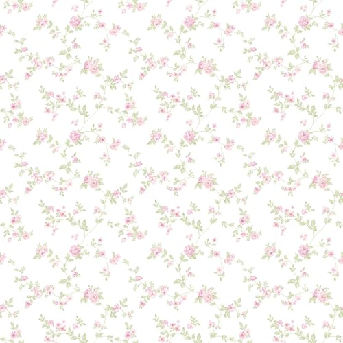 G56649 - Small Prints Delicate Floral Pink, Green Galerie Wallpaper