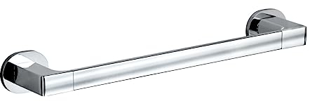 WENKO UV-Loc® Badetuchstange UNO Maribor, Wand-Handtuchhalter aus Zinkdruckguss zum Befestigen ohne Bohren mit innovativem Klebesystem, ideal zum Trocknen und Aufbewahren, 43,5 x 5 x 7,5 cm, Chrom