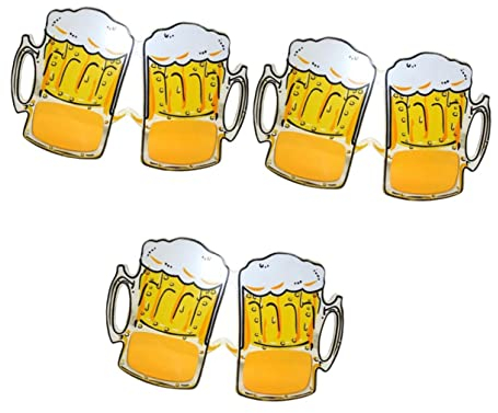 Gadpiparty 9-Tlg Tasse Oktoberfest Gelb – Abgebildet Brille Für Brille Requisiten Auge Kostüm Becher Party Neuheit Fotothema Luau Brille Sonnenbrille Klarer Stand Hawaiianischer Rahmen Bier